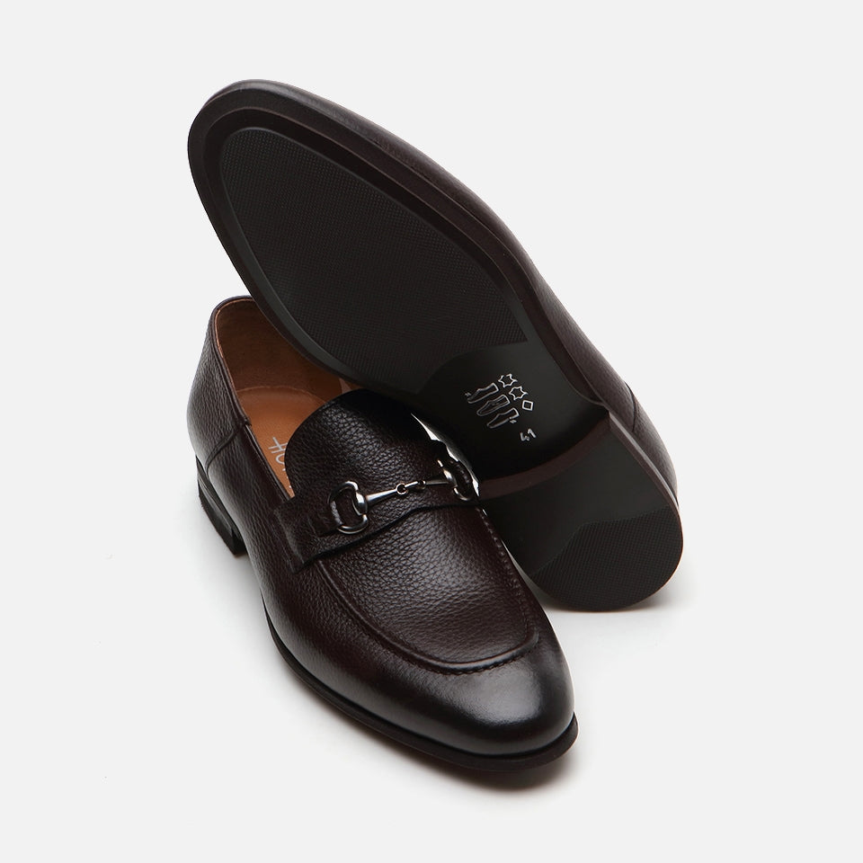 Men's Brown Leather Loafers - Genuine Leather