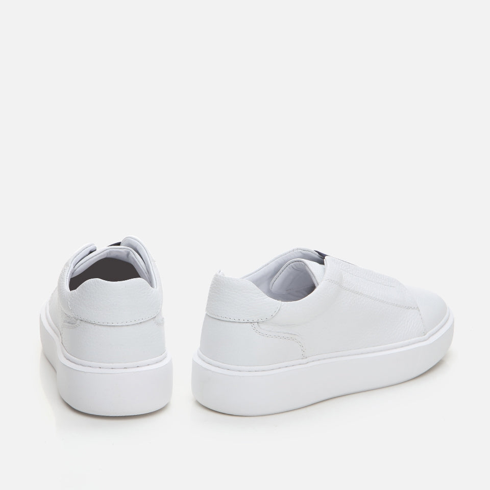 Genuine Leather White Men's Casual Shoes