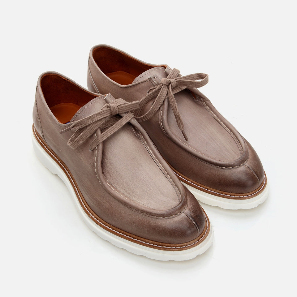 Genuine Leather Sand Beige Men's Casual Shoes