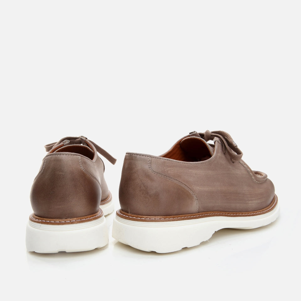 Genuine Leather Sand Beige Men's Casual Shoes