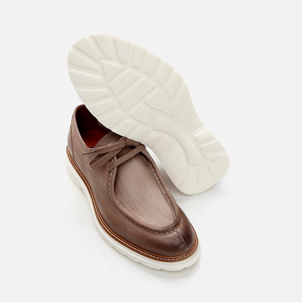 Genuine Leather Sand Beige Men's Casual Shoes