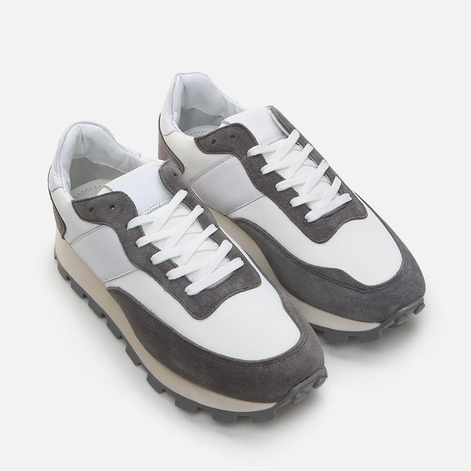 Genuine Leather Gray Men's Sneakers