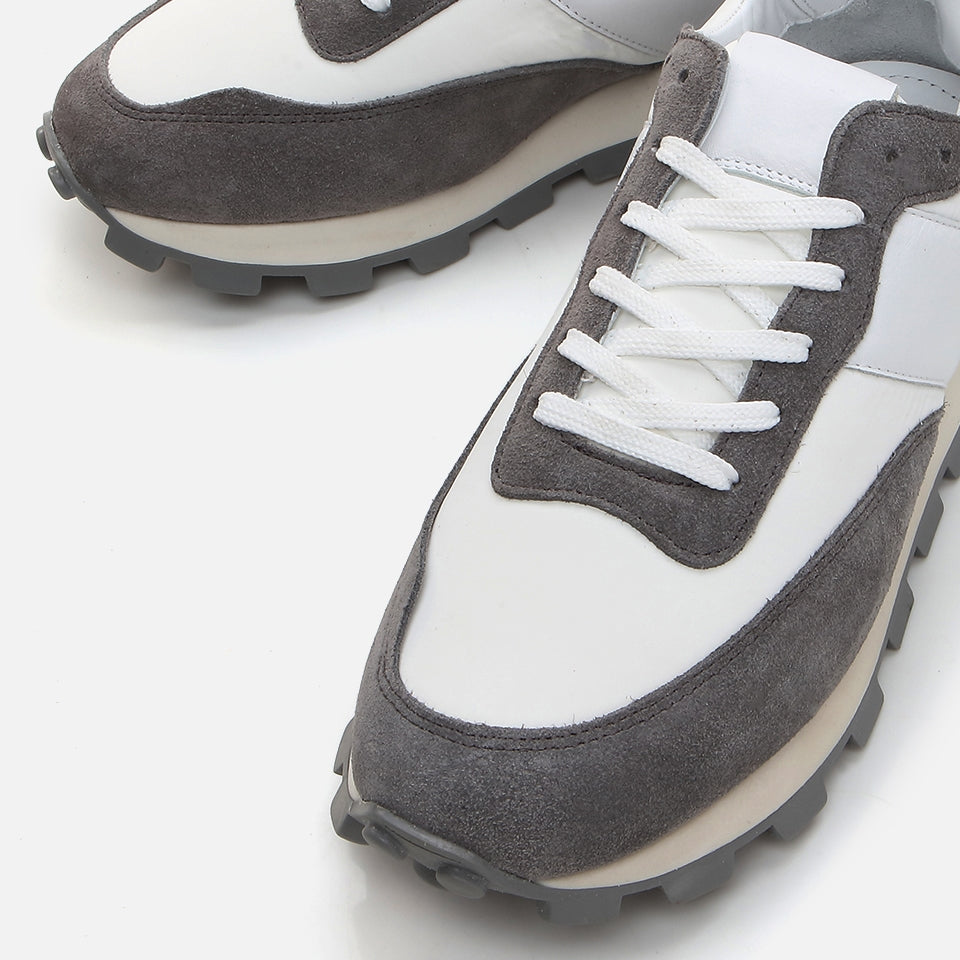 Genuine Leather Gray Men's Sneakers