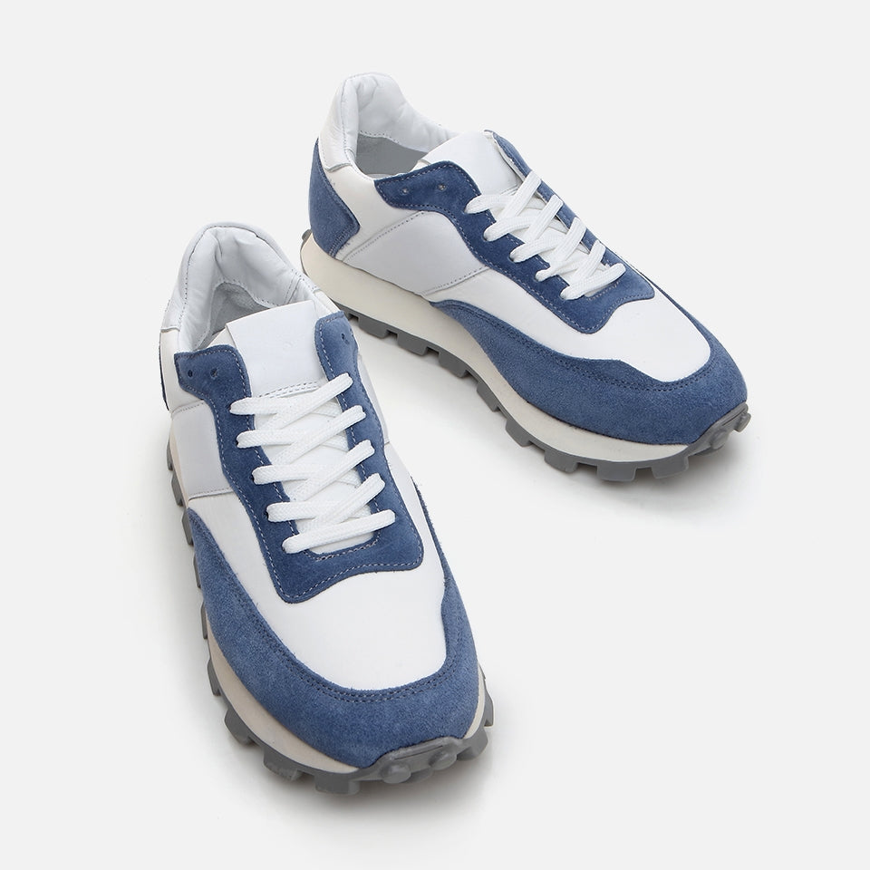 Best Genuine Leather Blue Men's Sneakers