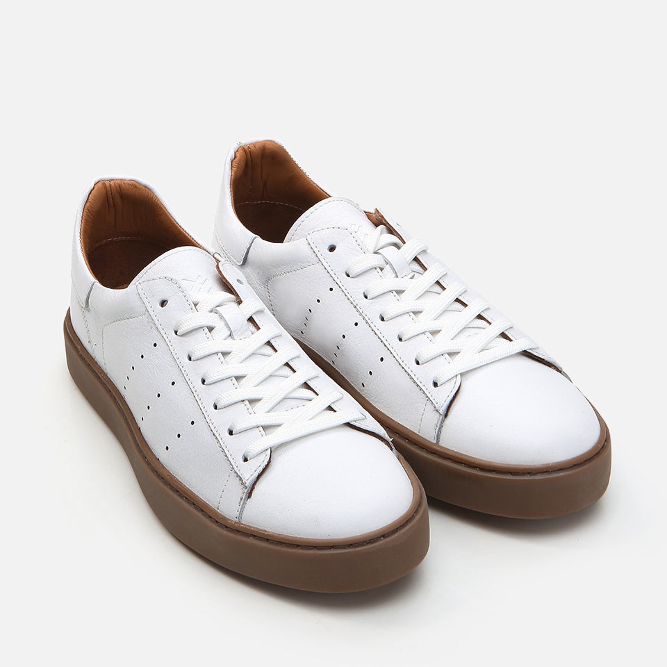 Genuine Leather White Men's Casual Shoes