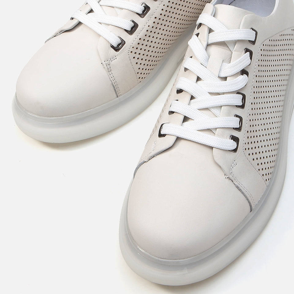 Genuine Leather Beige Men's Casual Shoes