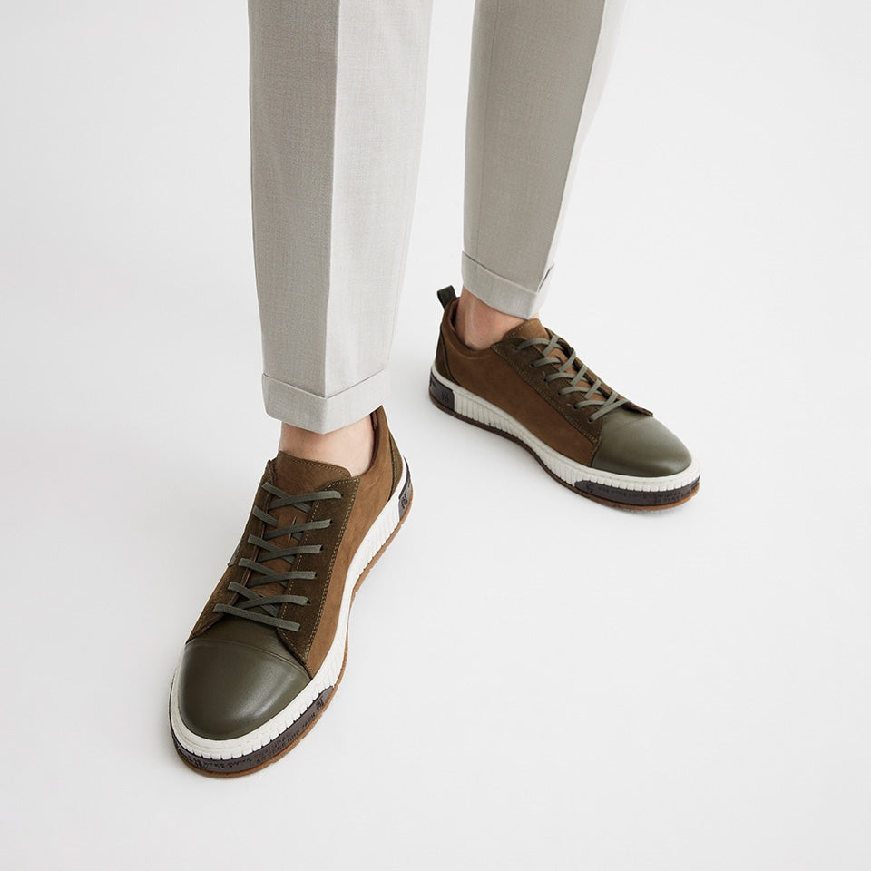 Best Genuine Leather Khaki Men's Casual Shoes