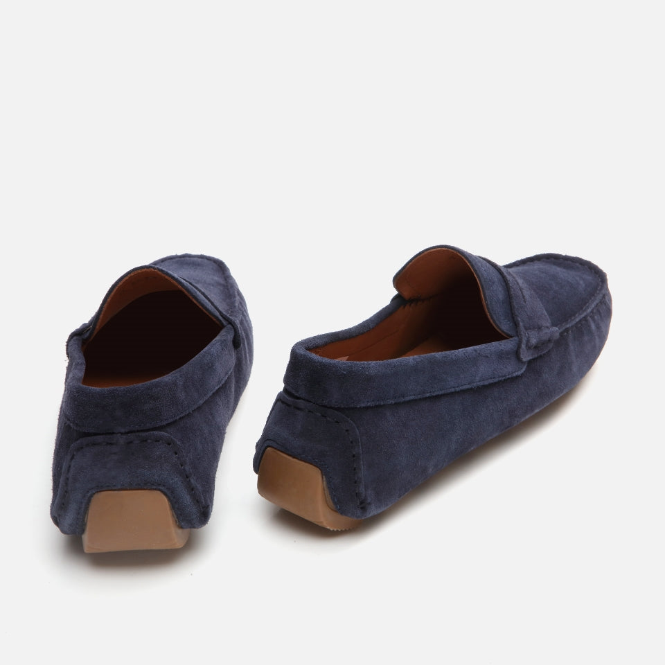 Genuine Leather Navy Blue Men's Loafer