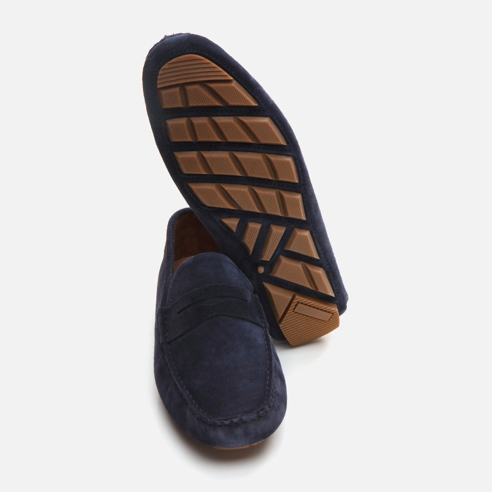 Genuine Leather Navy Blue Men's Loafer