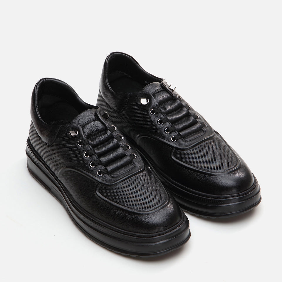 Genuine Leather Black Men's Casual Shoes