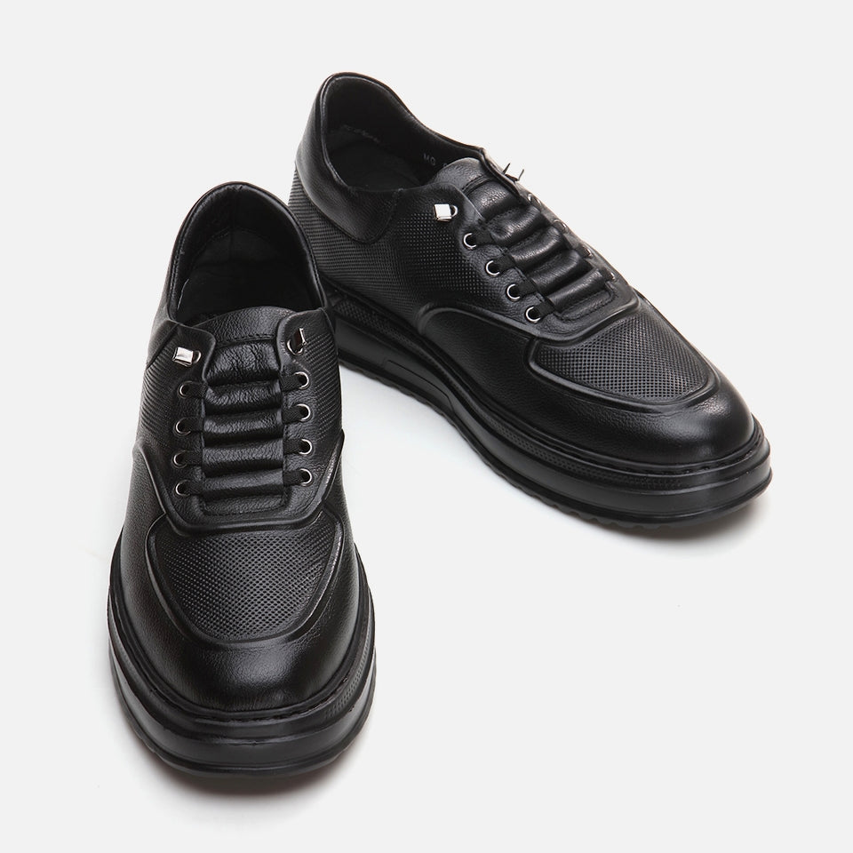 Genuine Leather Black Men's Casual Shoes