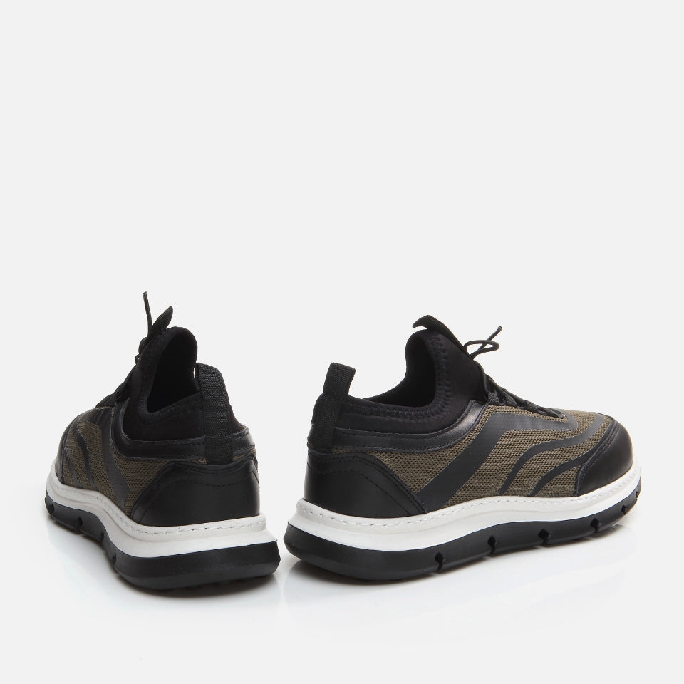 Genuine Leather Black Men's Sneakers