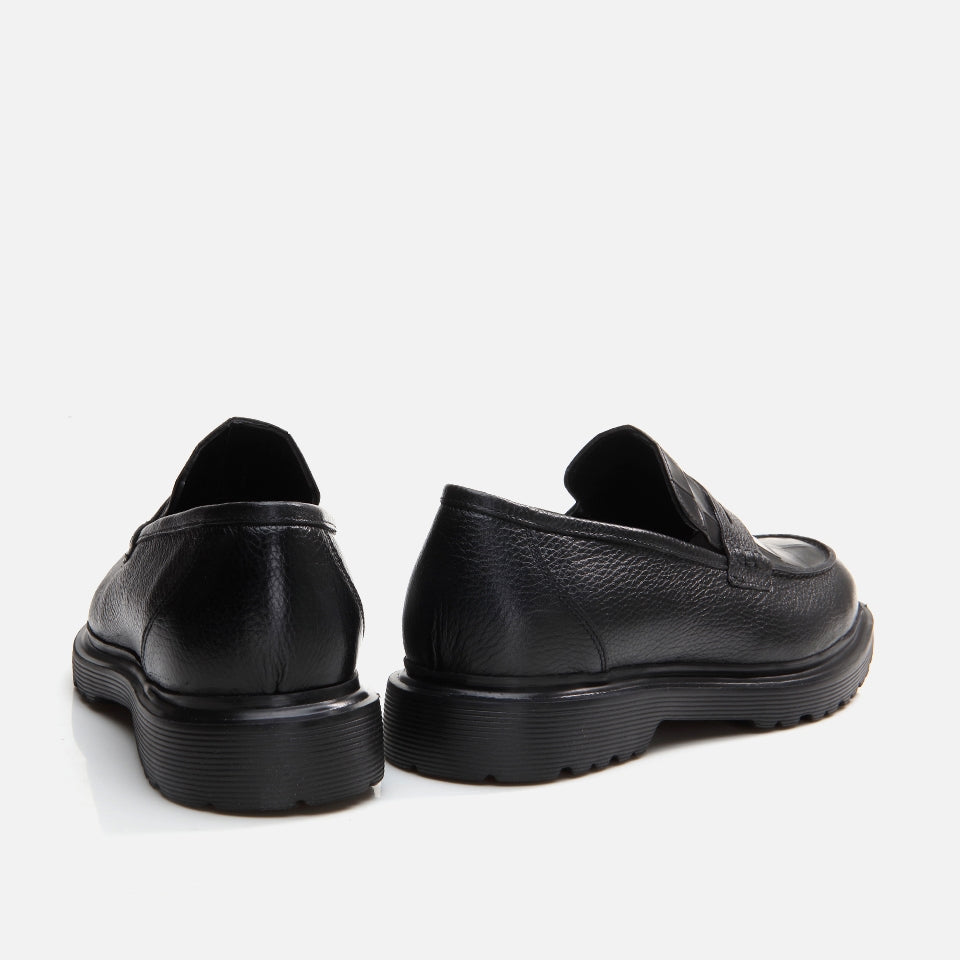 Genuine Leather Black Men's Loafer