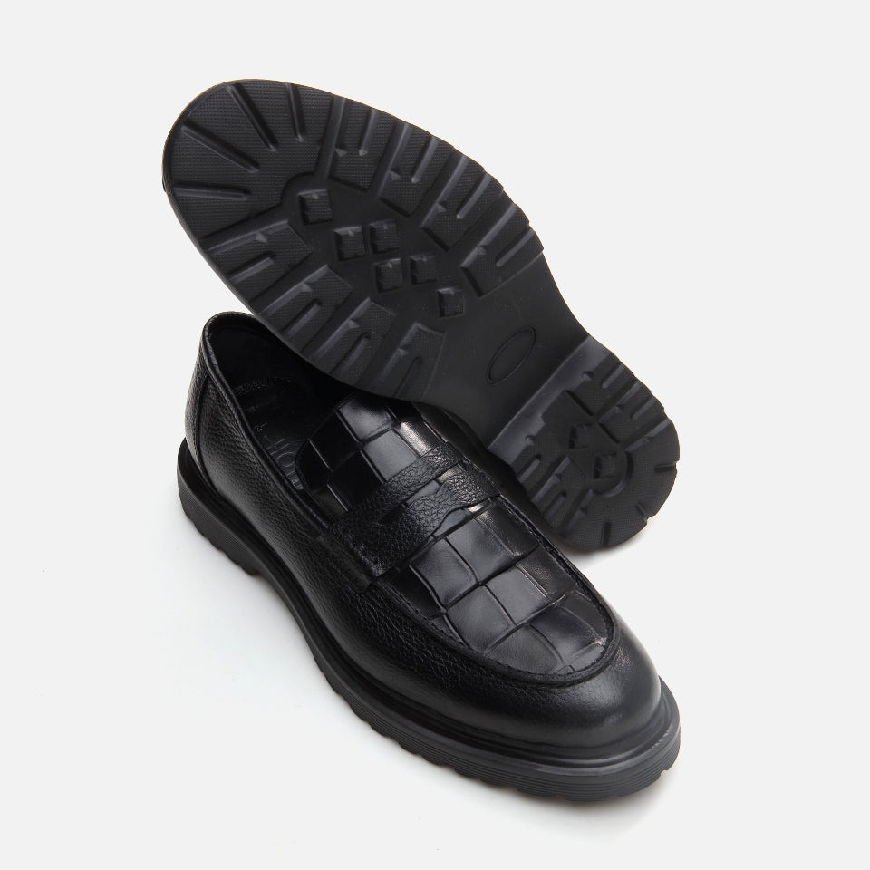 Genuine Leather Black Men's Loafer