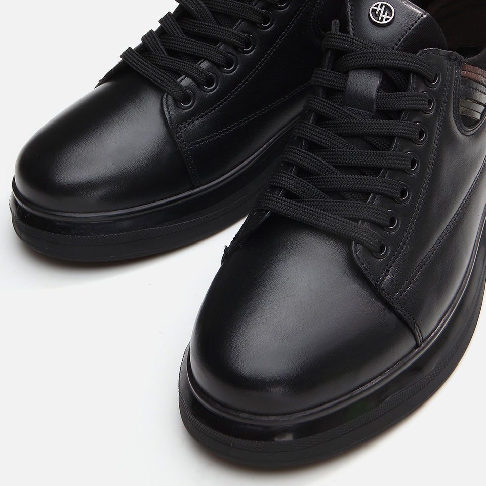 Genuine Leather Black Men's Casual Shoes