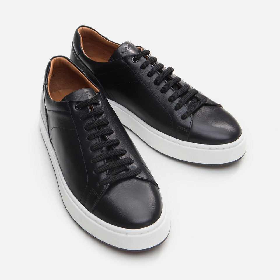 Genuine Leather Black Men's Casual Shoe