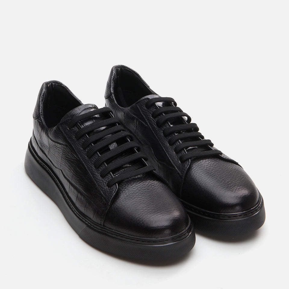 Genuine Leather Black Men's Casual Shoes