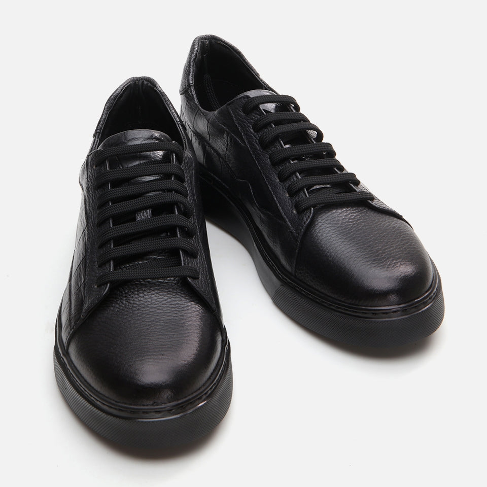 Genuine Leather Black Men's Casual Shoes