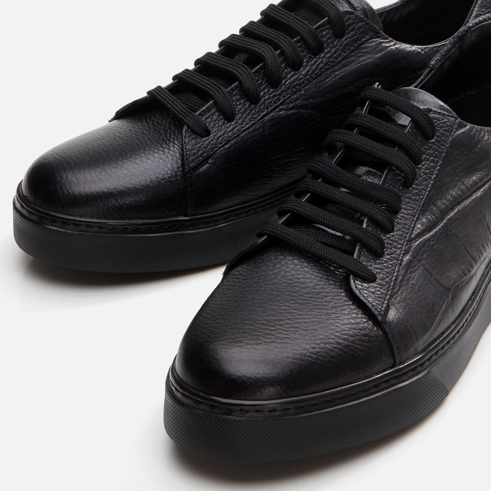 Genuine Leather Black Men's Casual Shoes