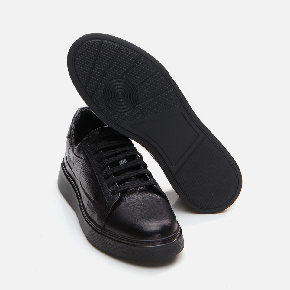 Genuine Leather Black Men's Casual Shoes